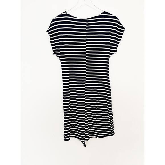 She and Sky Navy Blue Knot Front Nautical T-Shirt Dress Size Small - Picture 2 of 7